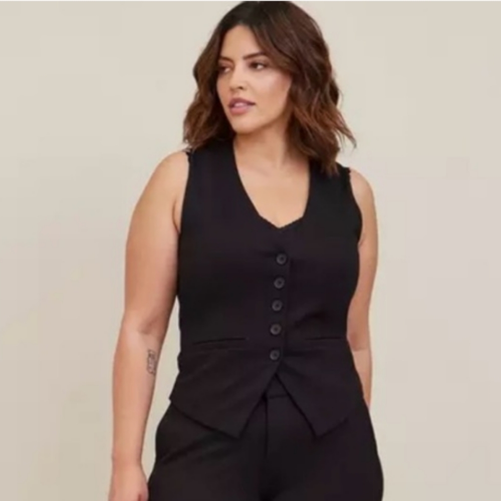 Torrid Black Studio Luxe Ponte Knit Vest - Picture 4 of 10
